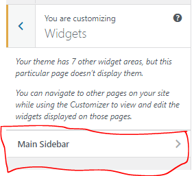 Main Sidebar in WordPress Site