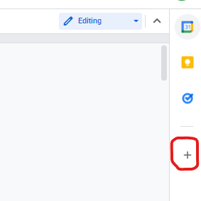 Add-ons on Google docs workspace section