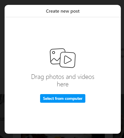 upload pictures and videos on Instagram from pc