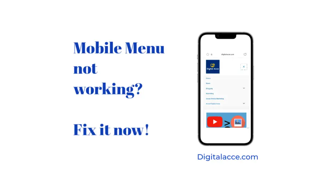 How to fix Menu not working in mobile view