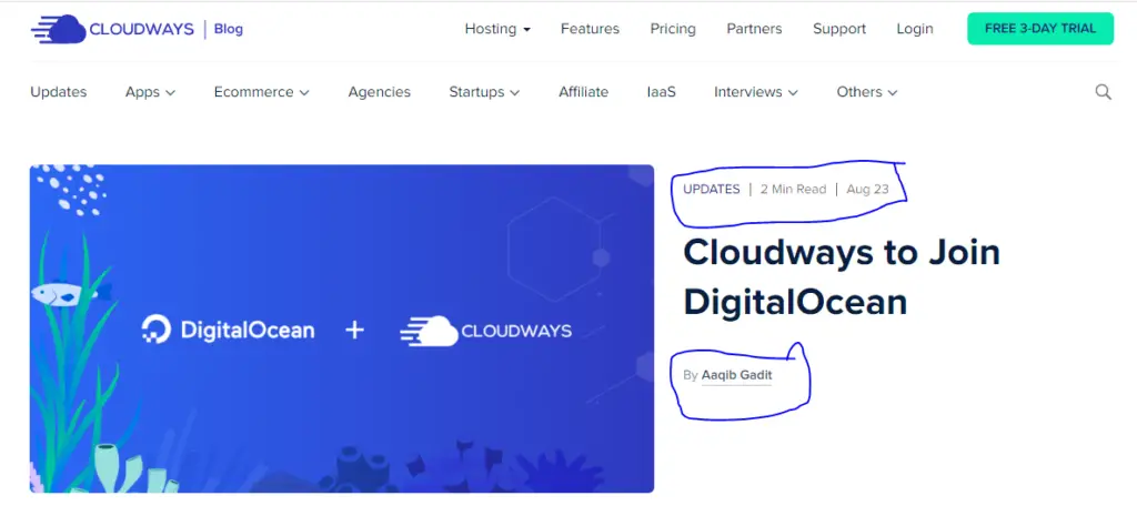 Cloudways blog is different from the website
