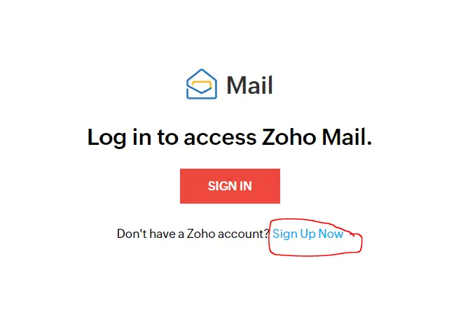 sign up to Zoho to get free professional email