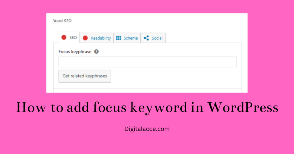 how to add focus keyword in WordPress