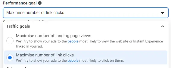 link clicks vs landing page views in Facebook ads manager