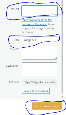 add image keyphrase in WordPresss