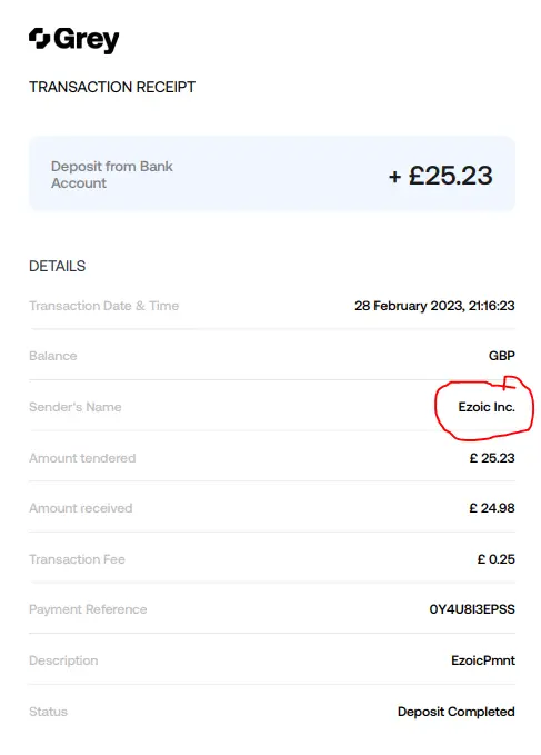 Ezoic payment proof